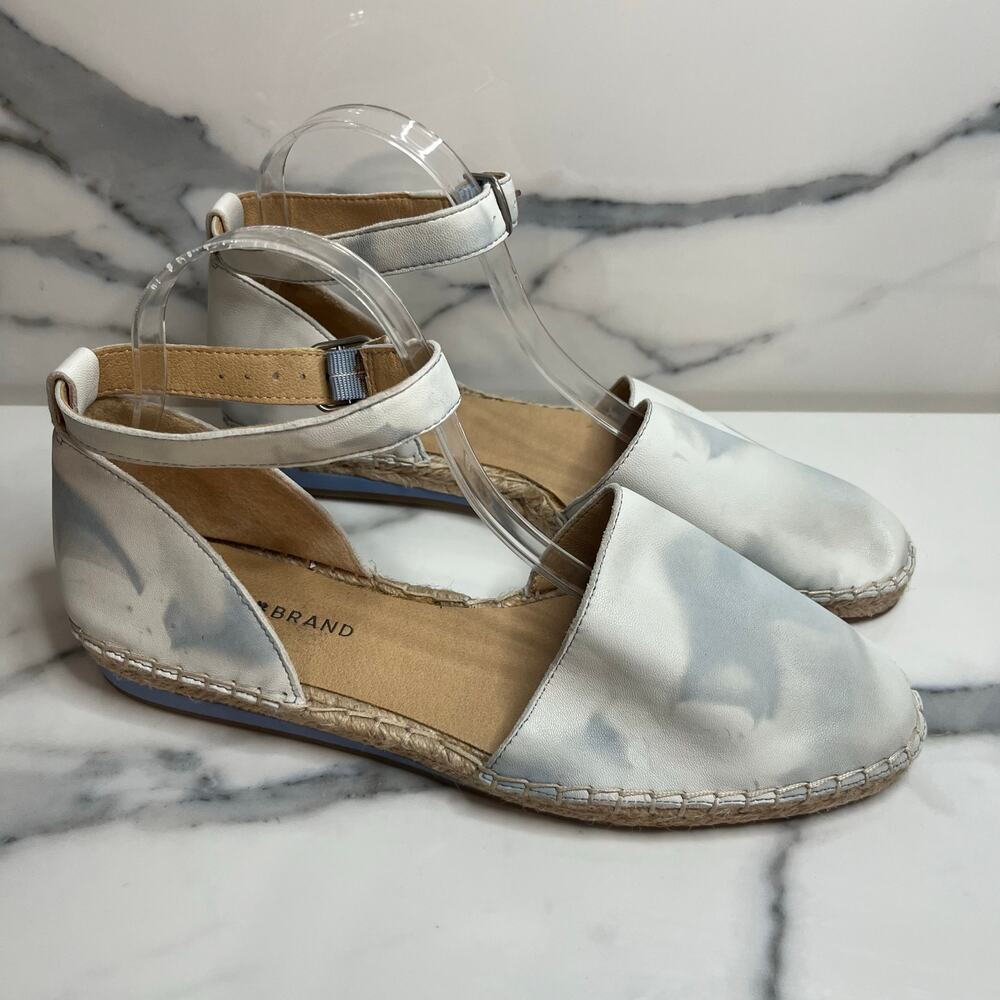 Lucky Brand Women's Leather D'Orsay Espadrille Ankle Strap Reniya Sandals Sz 9.5